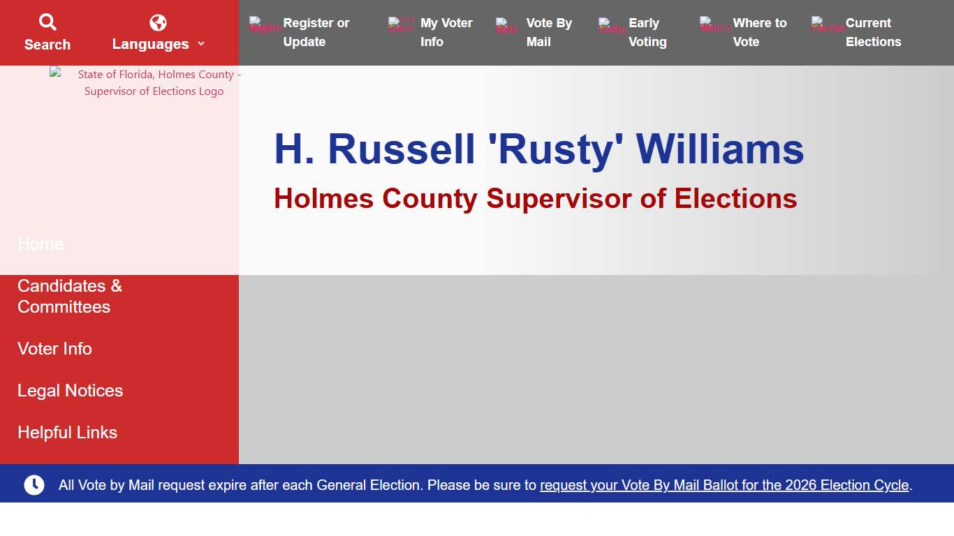 Current Elections – Holmes County Supervisor of Elections